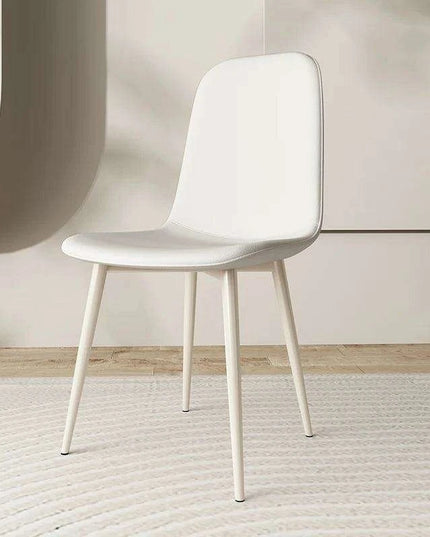 Chic White Leather Dining Chair for Upscale Aesthetics