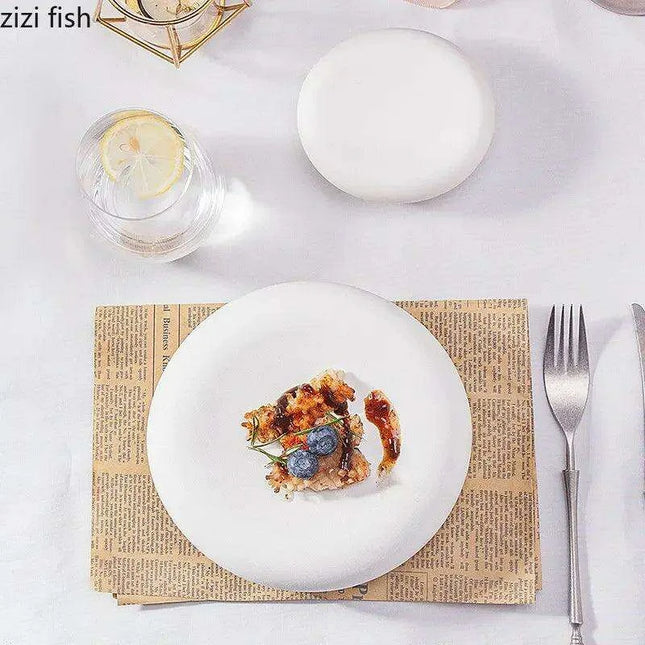 Elegant Multi-Purpose Ceramic Plates for Steak, Sushi, Desserts, and Snacks