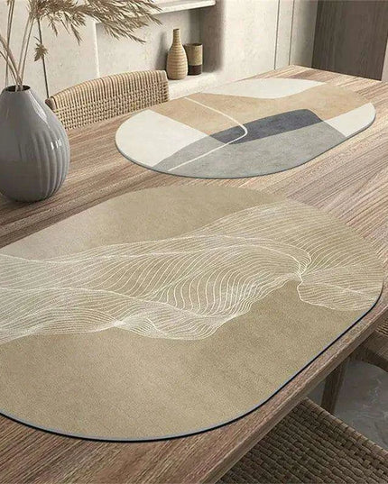 Sophisticated Oval Leather Dining Placemats Set with Heat Resistance and Non-Slip Design - Perfect for Every Meal