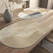 Elegant Oval Leather Dining Table Placemats with Heat Insulation