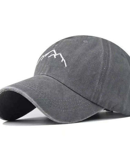 Retro Mountain Embroidered Cap - Unisex Vintage Baseball Hat