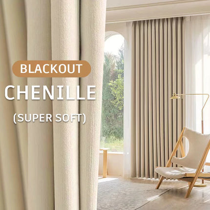 Super Soft Chenille Blackout Curtains – Custom Size & High Blackout