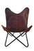 Chic Vintage Brown Leather Butterfly Lounge Chair: Stylish Sleeper for Home and Outdoor Comfort