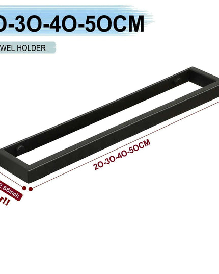 Versatile Matte Black Stainless Steel Towel Rack with Adjustable Sizing and Wall Mounting Flexibility