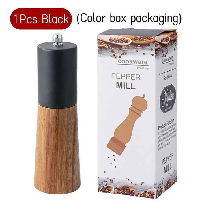 Elevate your Culinary Creations with the 6-Inch Wooden Salt and Pepper Grinder - Adjustable Ceramic Core