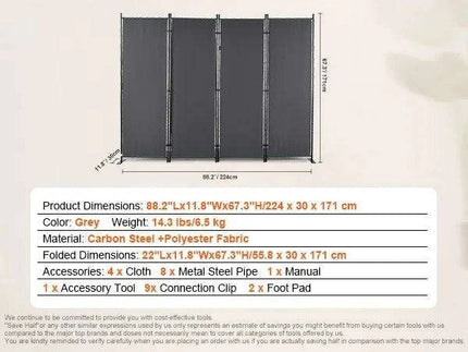 Chic Weatherproof 2-Panel Room Divider for Modern Indoor Privacy