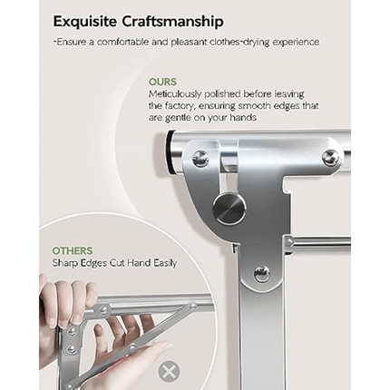 Vikaqi Premium Stainless Steel Adjustable Clothes Drying Rack with Bonus Accessories