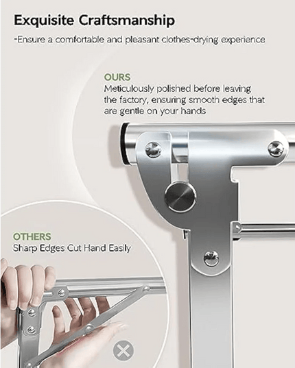 Vikaqi Premium Stainless Steel Adjustable Clothes Drying Rack with Bonus Accessories