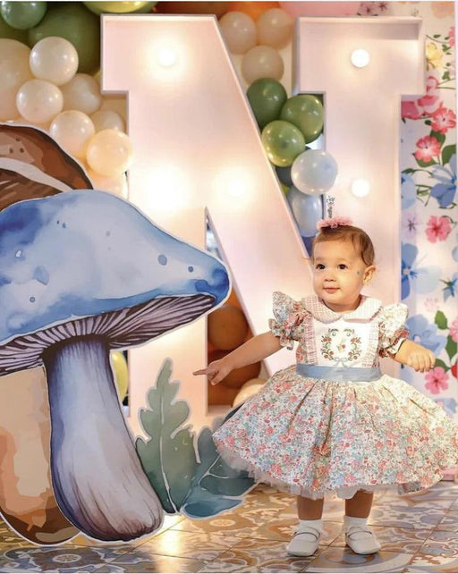 Enchanting Vintage Floral Bunny Embroidered Dress for Baby Girls 0-12Y - Perfect for Celebratory Moments