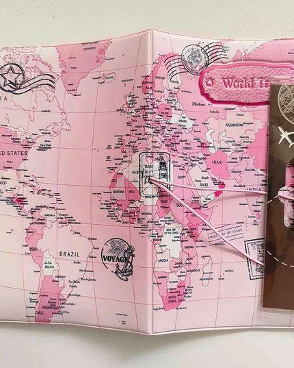 Chic 3D Printed Passport Holder with Card Slots and Faux Leather Texture