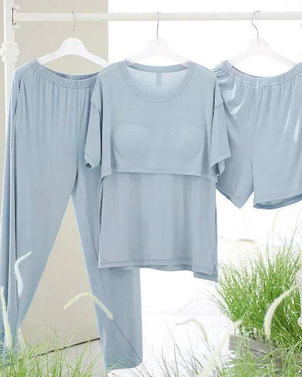 Women’s 3-Piece Modal Lounge Set with Chest Pad