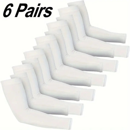 6-Pack Unisex Cooling Arm Sleeves — UV Protection & Compression