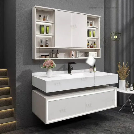 Nordic Smart Bathroom Mirror with LED Lighting & Rock Plate Si
