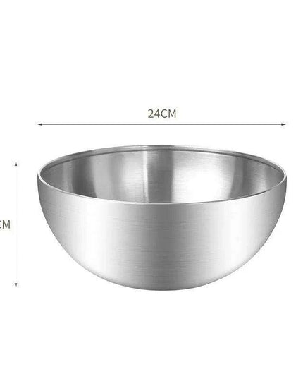Korean Luxurious Stainless Steel Salad Bowl Set - Elegant Gold and Silver Bowls in Sizes from 15cm to 28cm