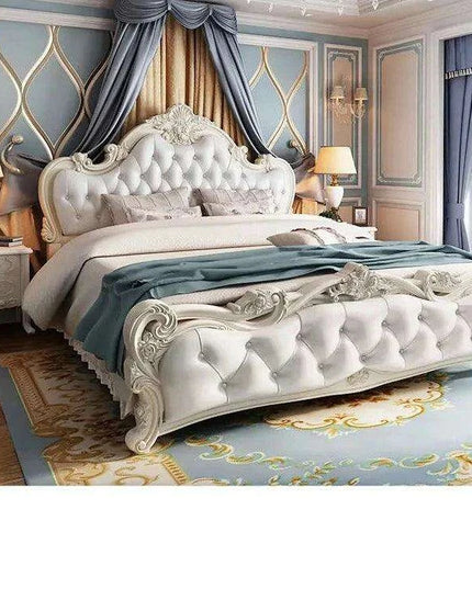 Regal Morocco Dream Leather Bed - European Opulence & Morocco Charm