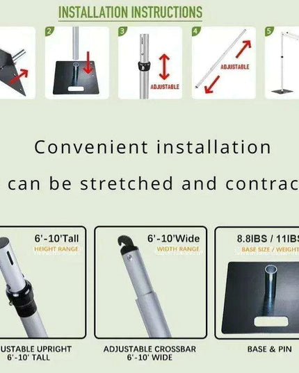 Premium 10x20ft Adjustable Aluminum Backdrop Stand for Events, Celebrations, and Photo Displays