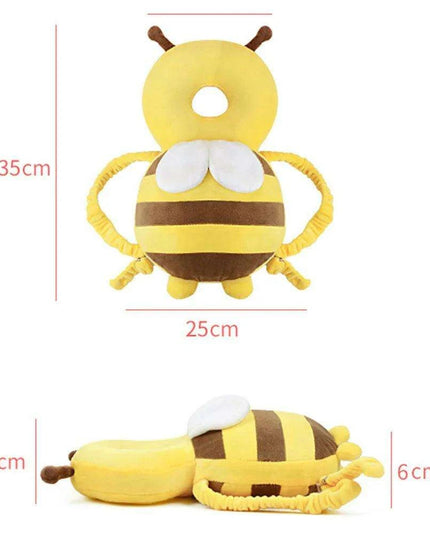 Bee-Themed Toddler Safety Backpack with Adjustable Headguard for Safe Adventures