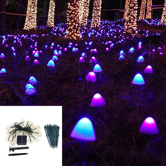 COCUCIOC Waterproof Solar Mushroom Lights - LED Pathway Stake Lights