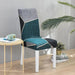 Elegant Geometric Blue-Grey Stretch Chair Covers for Stylish Dining Experiences