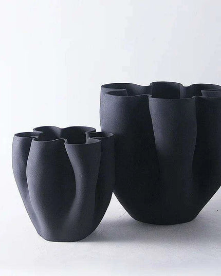Elegant Open Fold Ceramic Vase - Modern Home Décor Essential