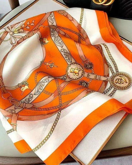 Elegant Satin Square Shawl Hijab: Luxurious 70x70cm Bandana for Women