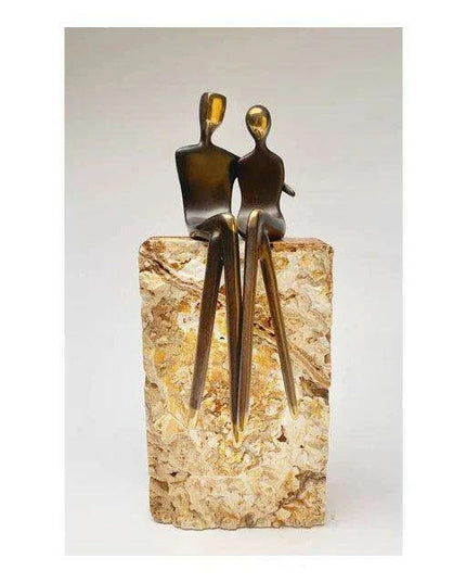 Romantic Golden Lovebirds Canvas Artwork - Elegant Home Accent Decor