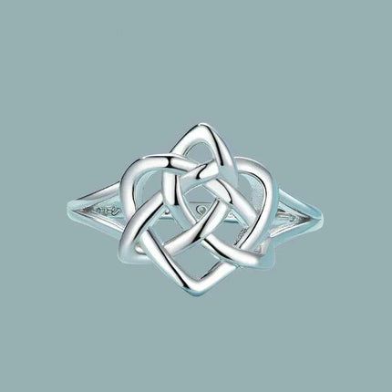 Eternal Love Celtic Knot Ring in Sterling Silver - A Timeless Symbol of Connection for Her