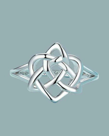 Eternal Love Celtic Knot Ring in Sterling Silver - A Timeless Symbol of Connection for Her