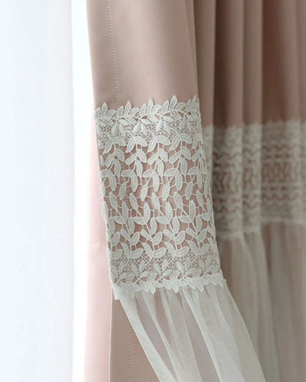 Whimsical Lace-Trimmed Blackout Curtains in Candy Colors for Stylish Girls' Bedrooms