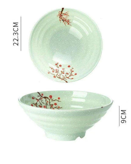 Sophisticated Japanese Melamine Noodle Bowl - Stylish Faux Porcelain Dining Set