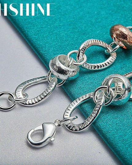 Radiant 925 Sterling Silver Heart Lock Clover Bracelet with Dazzling Zircon Stones