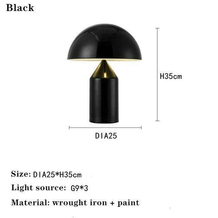 Sophisticated Nordic Mushroom LED Lamp with Gold Accents - Modern Illumination for Home and Office