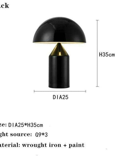 Sophisticated Nordic Mushroom LED Lamp with Gold Accents - Modern Illumination for Home and Office