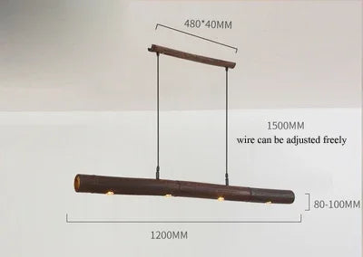 Xiaowei LED Chandelier - Creative Bamboo Design for Bar & Tea Rooms