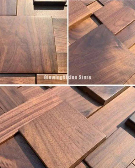 Nordic Black Walnut 3D Decorative Wall Mosaic - Stylish Wood Art for Home and Office Spaces