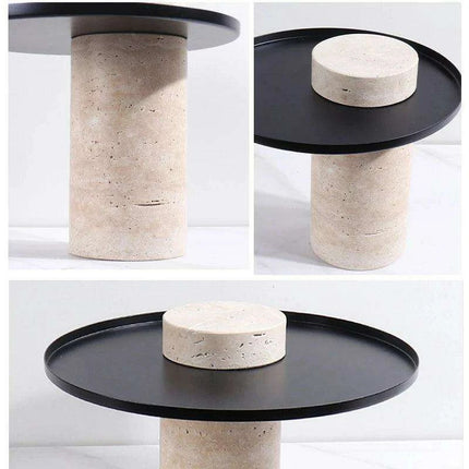 Elegant Travertine Tea Serving Tray Collection - Exquisite Stone Platter for Upscale Entertaining