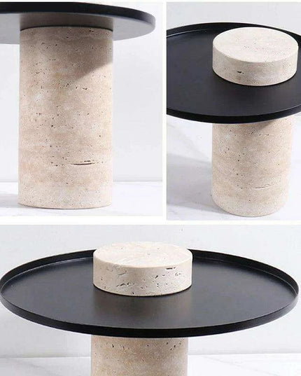 Elegant Travertine Tea Serving Tray Collection - Exquisite Stone Platter for Upscale Entertaining