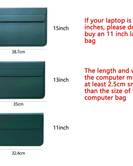 Sleek PU Leather Laptop Sleeve - Compatible with MacBook and Huawei - Chic Tech Accessory for Everyday Use