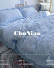 Blue / Twin150x200 4pcs / Flat Bed Sheet