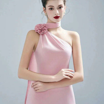 Elegant 3D Floral Asymmetrical Summer Evening Gown for Women - Tailored Party Dress 2024 Collection