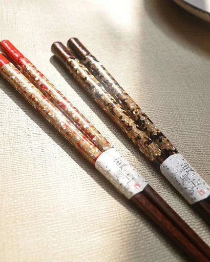 Elegant Handcrafted Japanese Wooden Chopsticks Set - Premium Dining Utensils for a Refined Experience