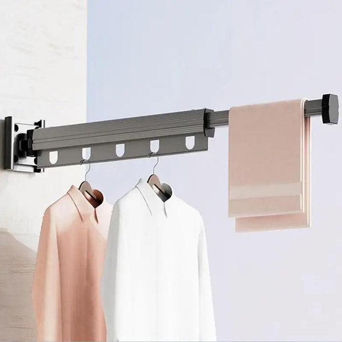 Folding Clothes Hanger Retractable Cloth Drying Rack Indoor & Outdoor