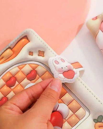 Bunny Planet Delight: Colorful Student Planner Notebook with Magnetic Closure