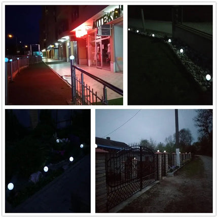 Solar LED Garden Ball Lights – Set of 3 Ground Stake Lamps