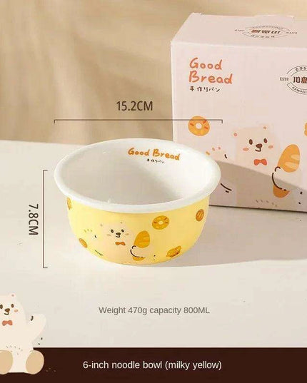 Adorable Bear Dodo Cream Kids Breakfast Bowl Set - Essential Kitchen Delight