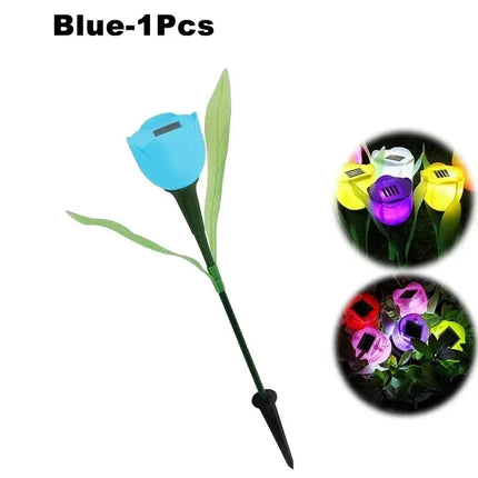 Solar LED Tulip Garden Lights — Waterproof Outdoor Pathway Decor