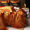orange / Full Size 4pcs / Fitted Bedsheet