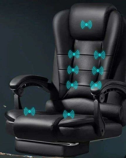 Premium Ergonomic Black Leather Gaming and Office Recliner Chair