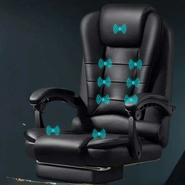 Premium Ergonomic Black Leather Gaming and Office Recliner Chair