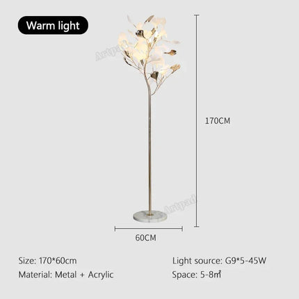 Nordic Ginkgo Leaf Tall Floor Lamp